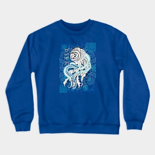 Tribal line Art Jellyfish / Baybayin word Mahalaga (Precious/Valued) Crewneck Sweatshirt